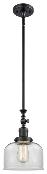 Large Bell 1-Light LED Pendant, Matte Black, Glass: Clear