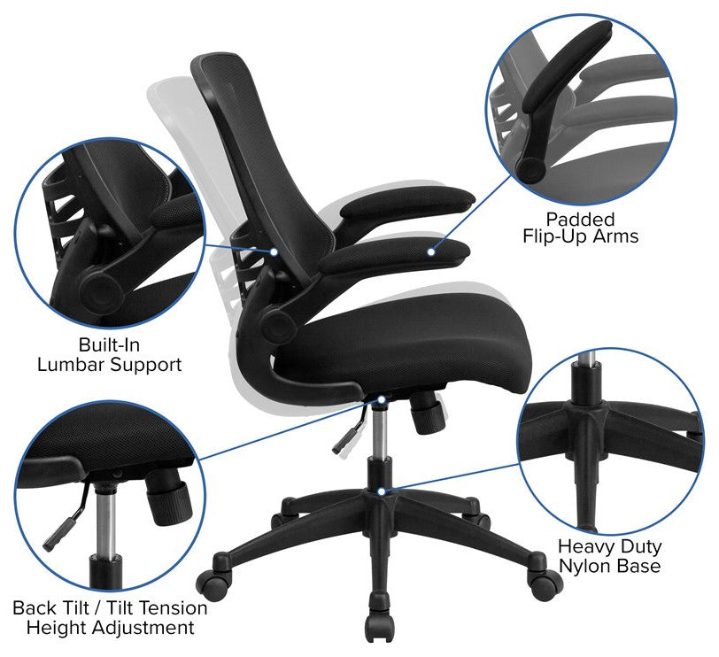 3-Piece Office Set, Black Computer Desk, Office Chair and Mobile Filing Cabinet