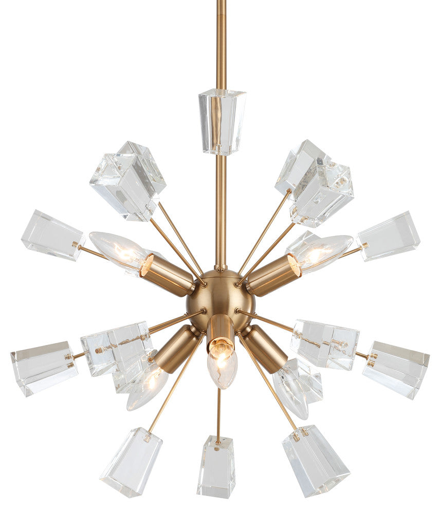 Woodbridge Lighting Stardust 6-Light Sputnik Chandelier, Brass