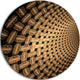 Symmetrical Brown Flower, Floral Large Disc Metal Wall Art, 36"