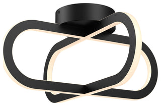 Arlo 16" Double Vertical Ring LED Flush Mount Light, Black