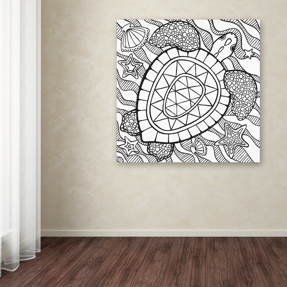 Hello Angel ''Turtle Beach'' Canvas Art, 35x35