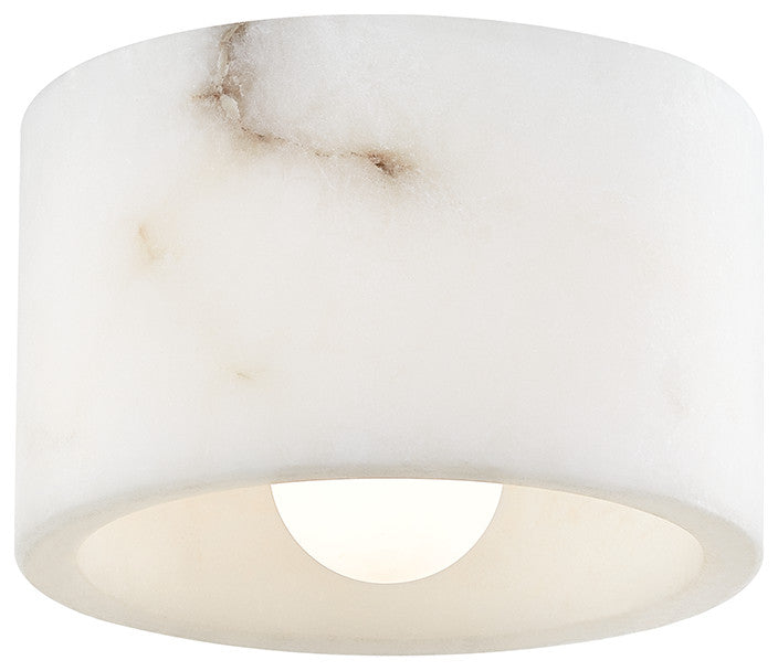 Loris 1 Light Flush Mount/Wall Sconce, Polished Nickel, Off White