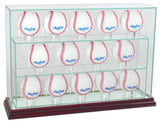 14 Baseball Upright Display Case, Cherry