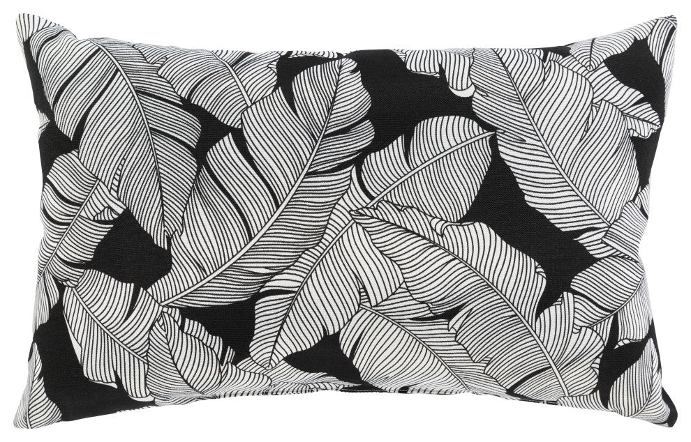 Surya Musa USA-001 13"x20" Pillow Cover, White/Black