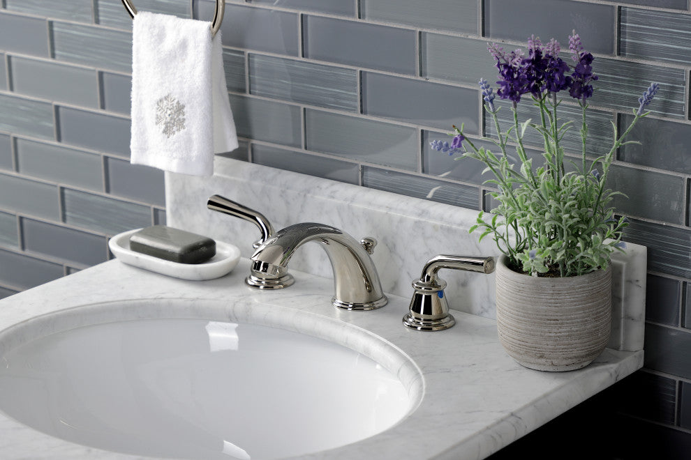 Kingston Brass KB966RXLPN Widespread Bathroom Faucet, Pop-Up Drain