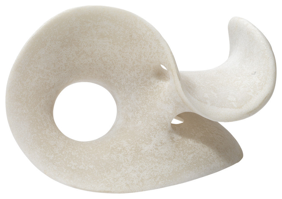 Amorphous Table Object, Large, Off White Resin