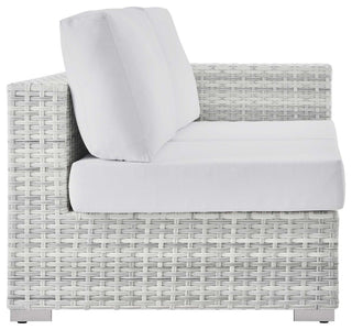 Convene Outdoor Patio Right-Arm Loveseat Light Gray White