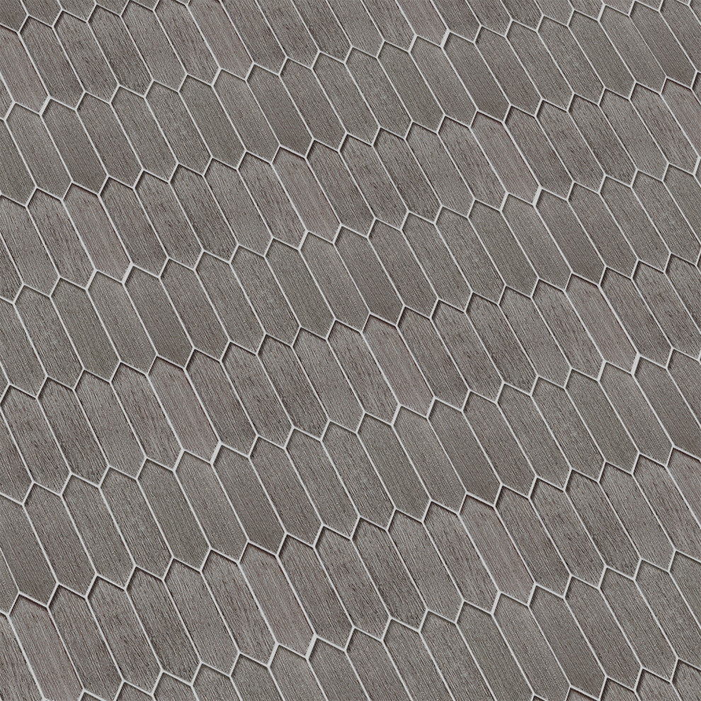 Windey 10.9"x11.3" Hexagon Laminated Glass Mosaic Wall Tile, Brown, Sample