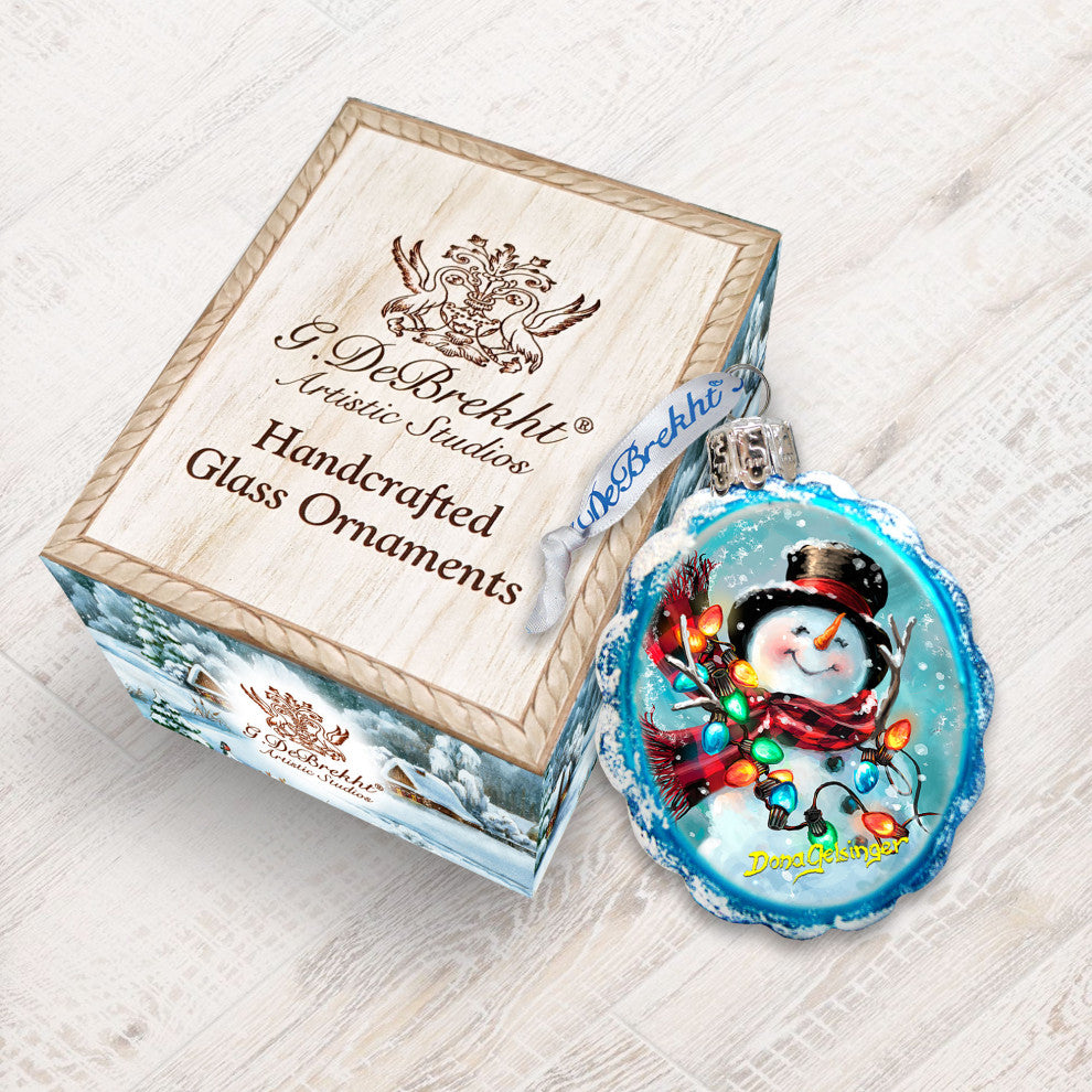 Old Fashion Snowman Mercury Glass Ornament