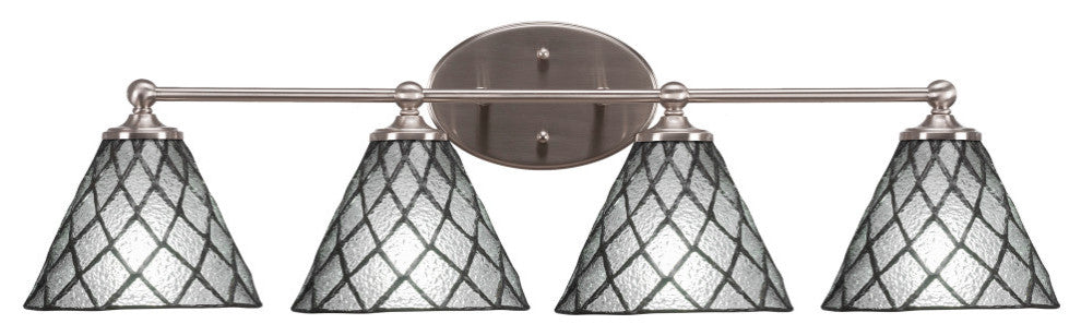 Capri 4-Light Bath Bar, Brushed Nickel/Diamond Ice Art