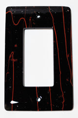 Wall Plate Decoration, Red Mardi Gras on Black, 3x5