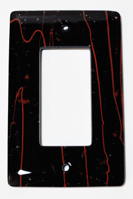 Wall Plate Decoration, Red Mardi Gras on Black, 3x5