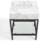Sink Vanity Cabinet, Artificial Marble, Metal, Black White, Modern, Bathroom