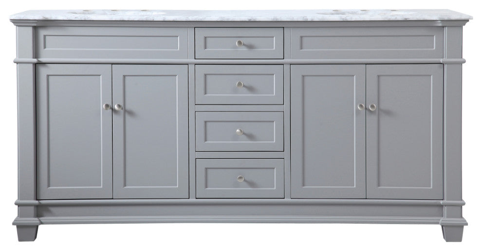 Home Living 72" Double Bathroom Vanity Set, Gray