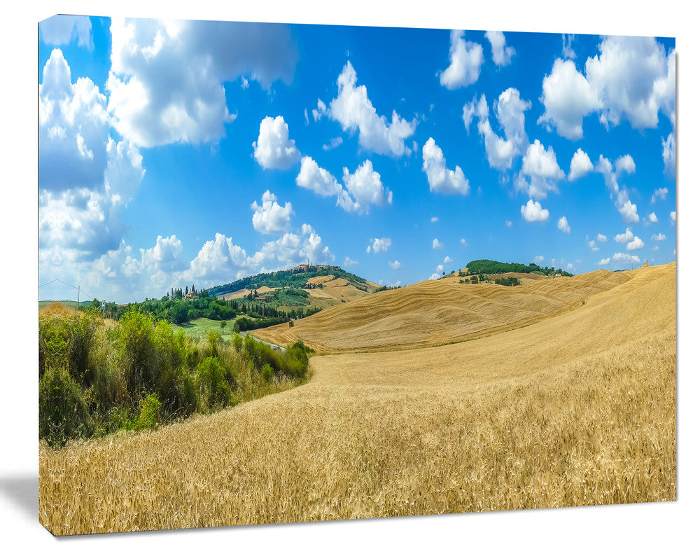 Town of Pienza Val d Orcia Italy, Landscape Canvas Art Print, 20"x12"