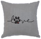 Image Pillow 16x16 Love Paw Linen Gray