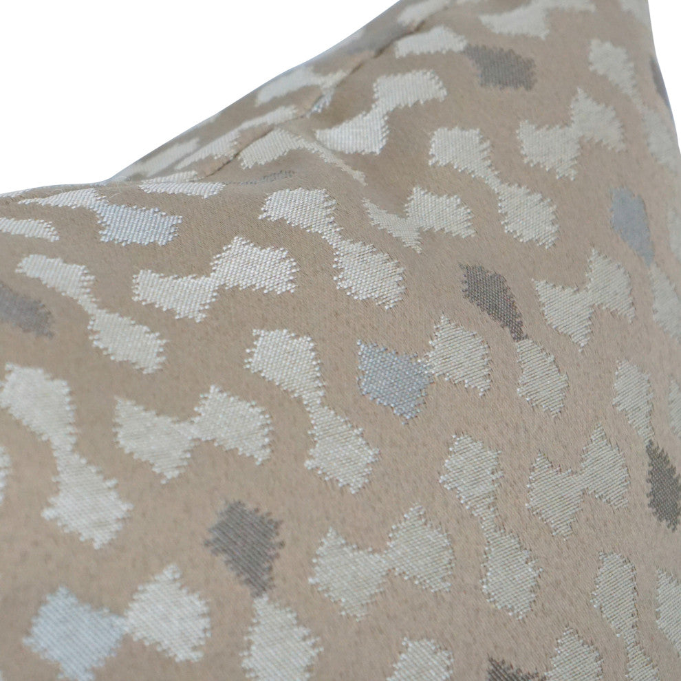 17" Jacquard Throw Pillows With Inserts, Set of 2, Talamols Camel