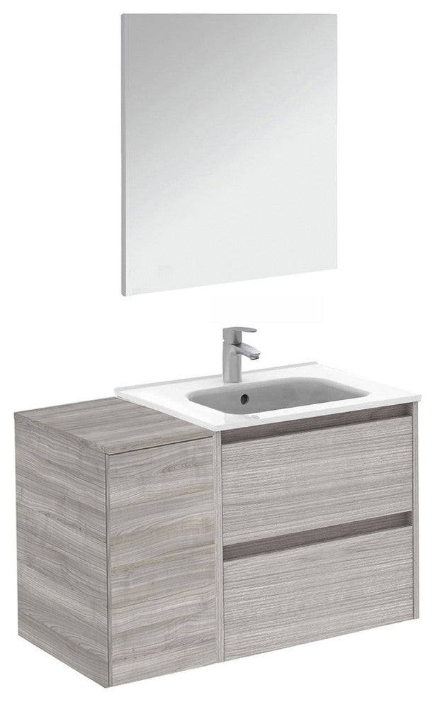 36" Vanity Set with Mirror and Sink Sansa by Royo, Sandy Grey, 36"