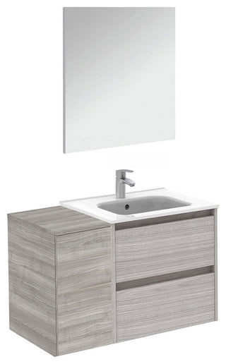 36" Vanity Set with Mirror and Sink Sansa by Royo, Sandy Grey, 36"