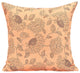 Peach Orange And Black Flower Pattern Throw Pillow Cover, 18"x18"