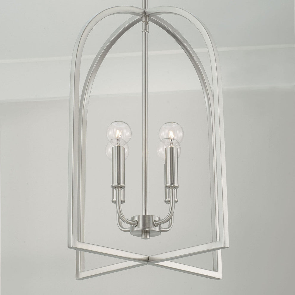 HomePlace Lighting Lawson 4-Light Foyer 548841BN Brushed Nickel