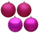 Vickerman 8" Fuchsia Ball 4 Finish Assorted 4-Pack, N592070Da
