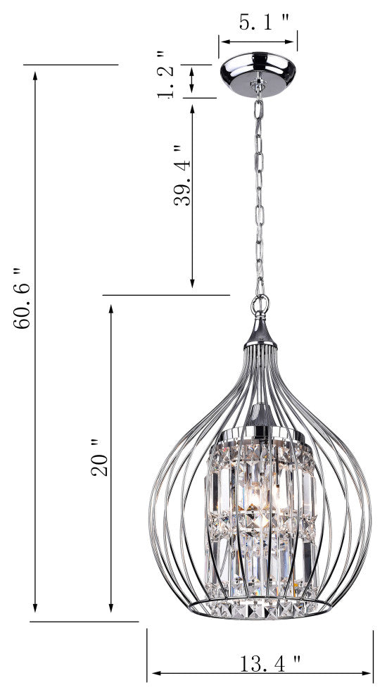 Acatia 3-Light Chrome Foyer Pendant