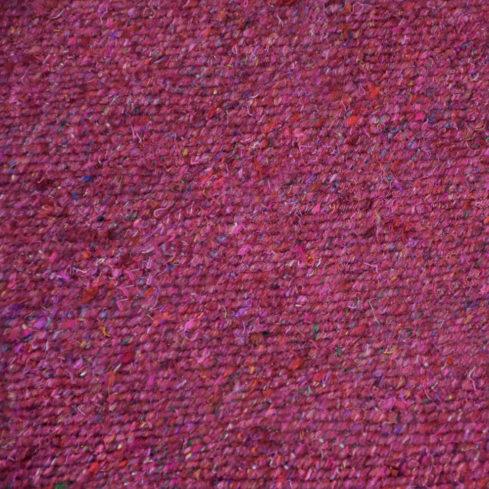 HAND WOVEN FLAT WEAVE KILIM COTTON & POLYESTER AREA RUGS -Rectangle,Pink,Solid, [Runner] 2'6''x10'