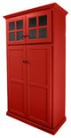 Traditional Pantry with Upper Cabinet Storage, Persimmon Red