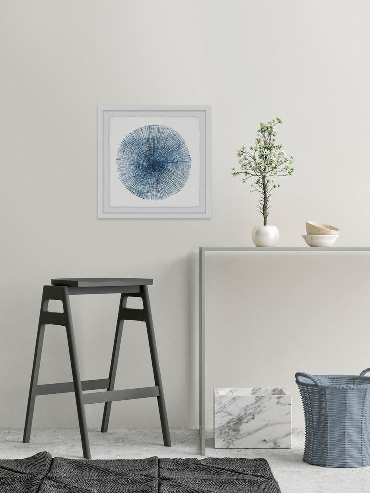 "Embossed Tree Ring" Framed Painting Print, 18"x18"