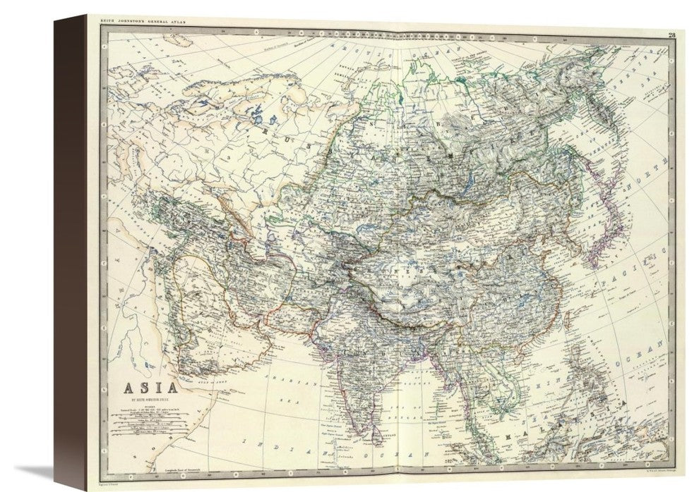 "Asia, 1861" Stretched Canvas Giclee by Alexander Keith Johnston, 16"x12"