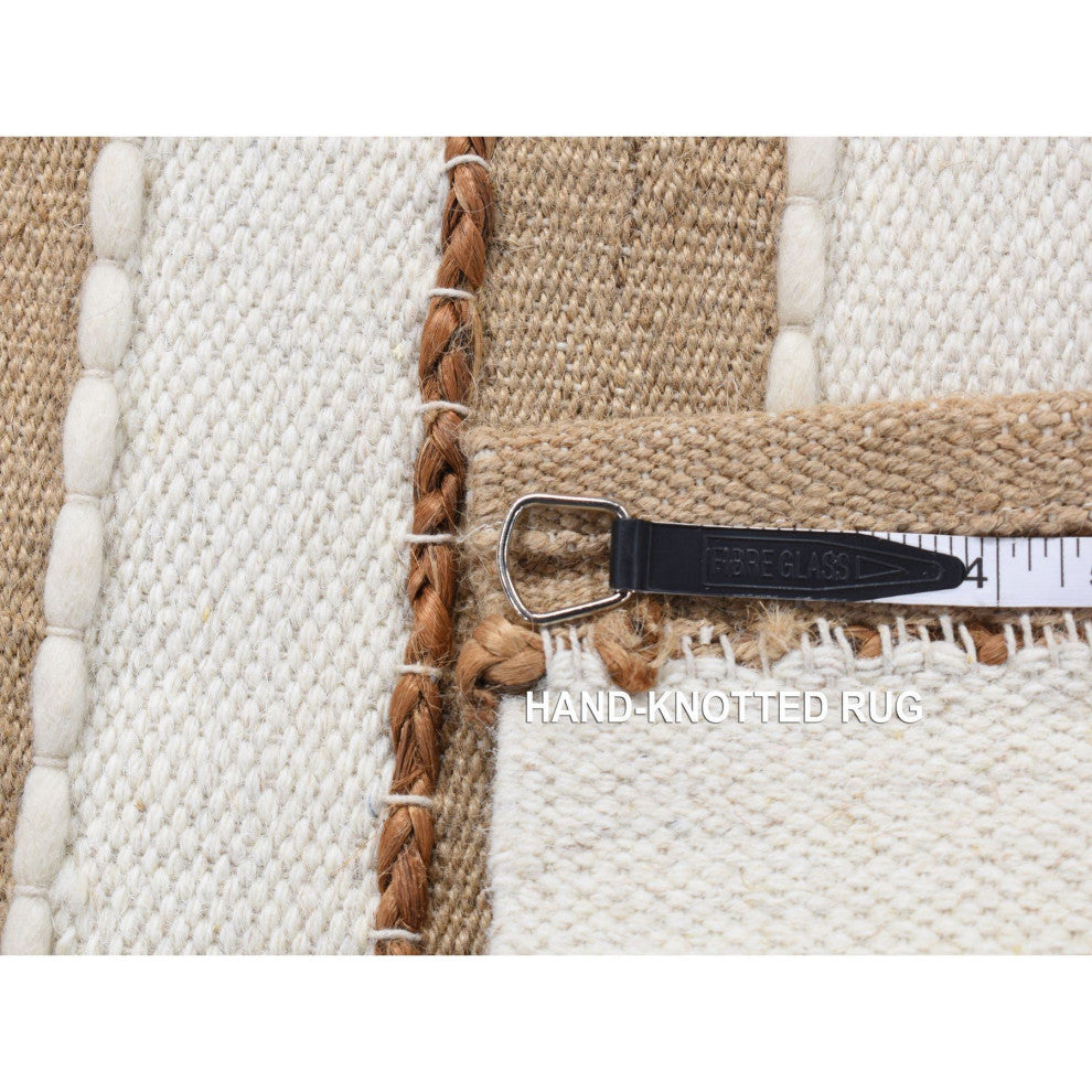 Tan Color, 100% Wool, Hand Woven, Natural Undyed Wool Rug, 2'x3'