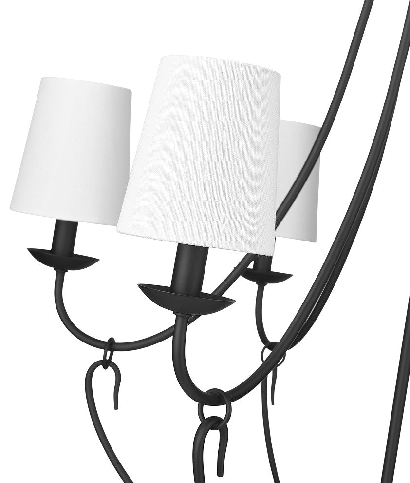 6 Light 28.5 in. Matte Black Chandelier