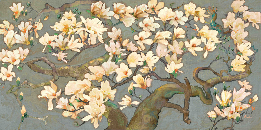 "Magnolia Branches IV" Painting Print on Canvas by Evelia