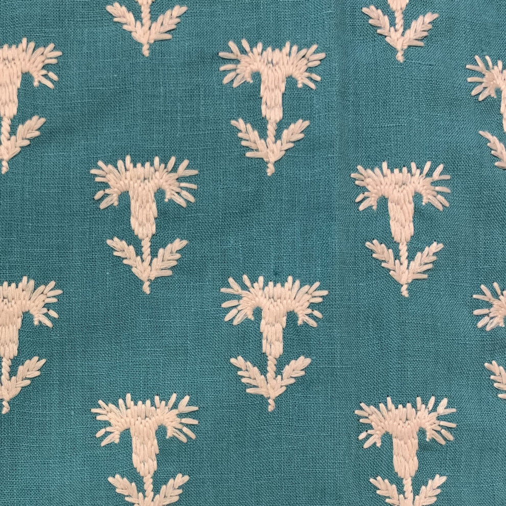 Plutus Blue Growth Motif Luxury Throw Pillow, 12"x20"