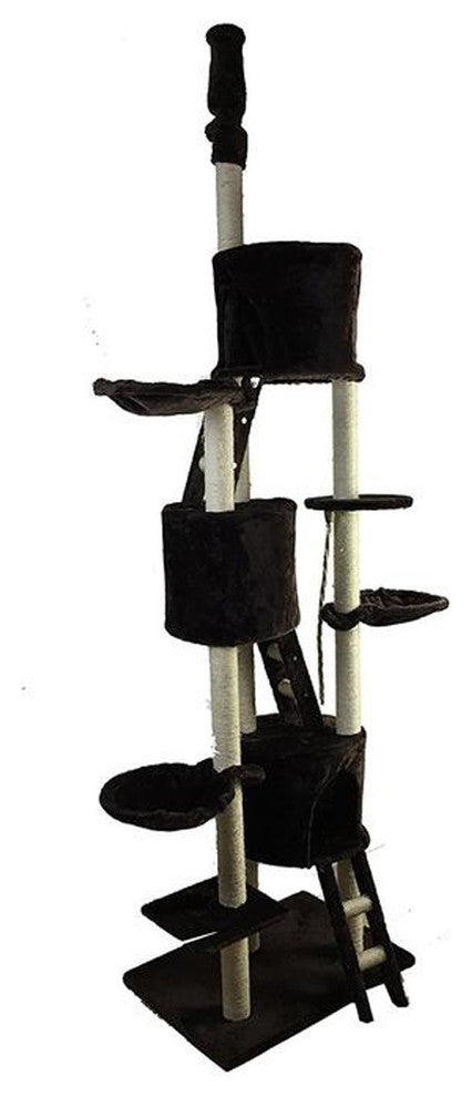Huge Cat Tree Condo Scratching Post Pet House Cat Furniture Lounge Brown Ipet