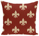 Fleur De Lis Ikat Print Pillow, Orange, 26"x26"