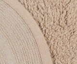 Double Ruffle Collection Bath Rugs Set, 21x34 Rectangle, Linen