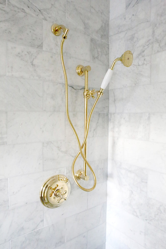 Showerscape Shower Slide Bar, Polished Brass