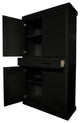 Extra Wide Coastal Kitchen Pantry Cabinet, Antique Black