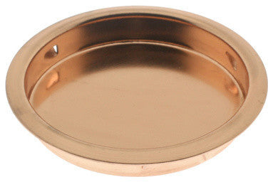 Genuine Solid Brass Round Flush Pull, Bright Copper