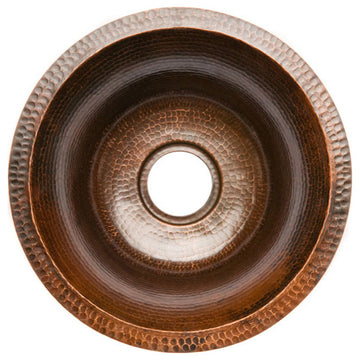 BR17DB 17'''' Round 16 Gauge Hammered Copper Prep Sink