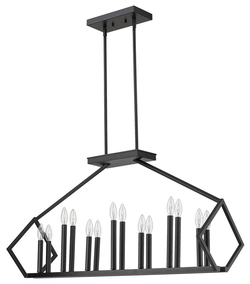 Luca 14-Light Matte Black Island Pendant