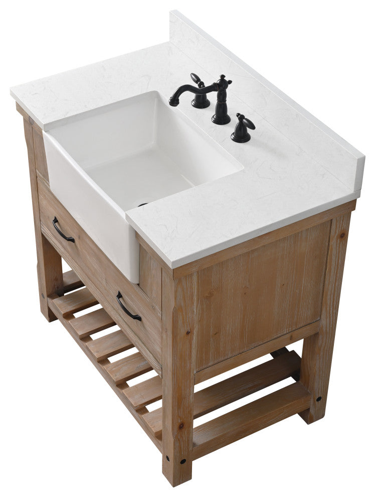 Wesley 36" Bathroom Vanity, Weathered Natural