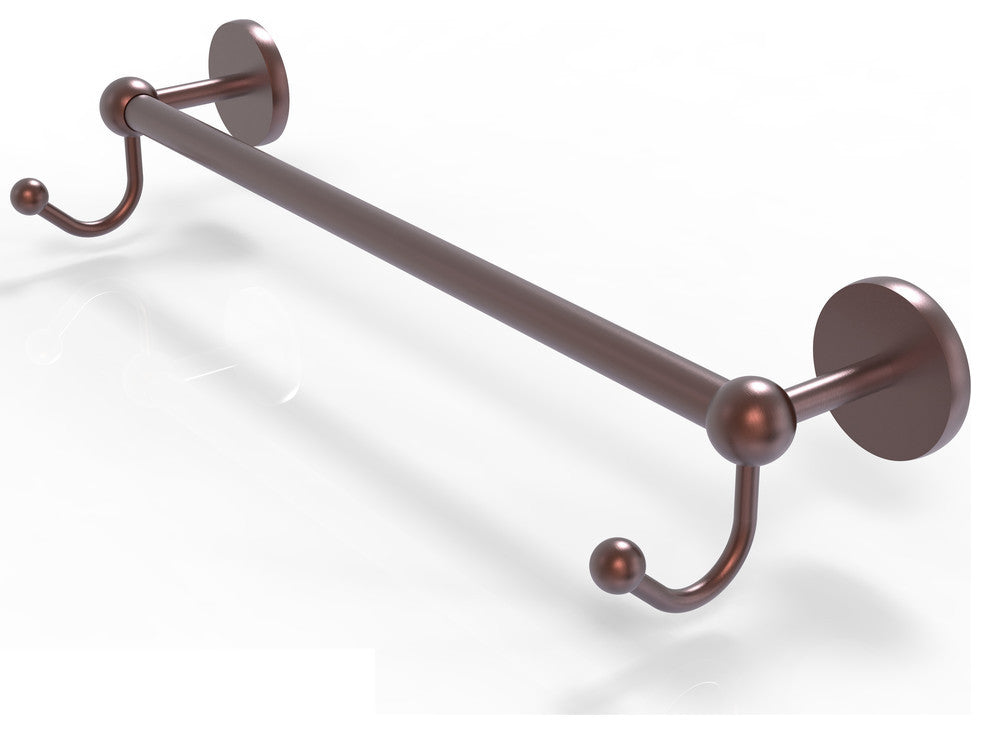 Prestige Skyline 18" Towel Bar with Integrated Hooks, Antique Copper