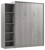Bestar USA Claremont Wood Queen Murphy Bed with Closet Organizer in Gray