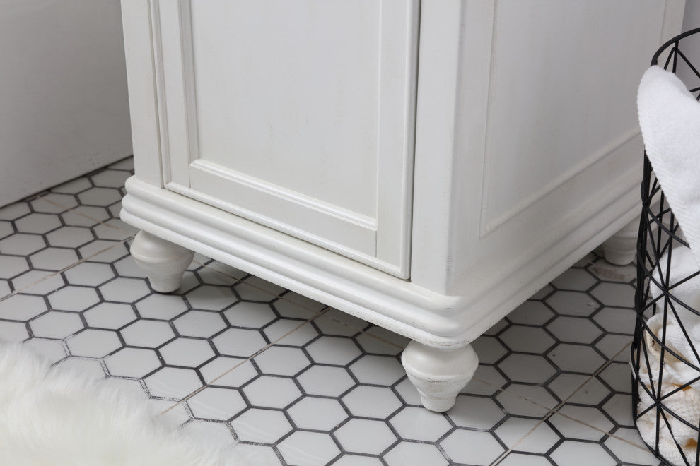 Bathroom Vanity, Antique White, 19"