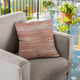 Plutus Red Beige Shower Stripe Luxury Throw Pillow, 20"x36"
