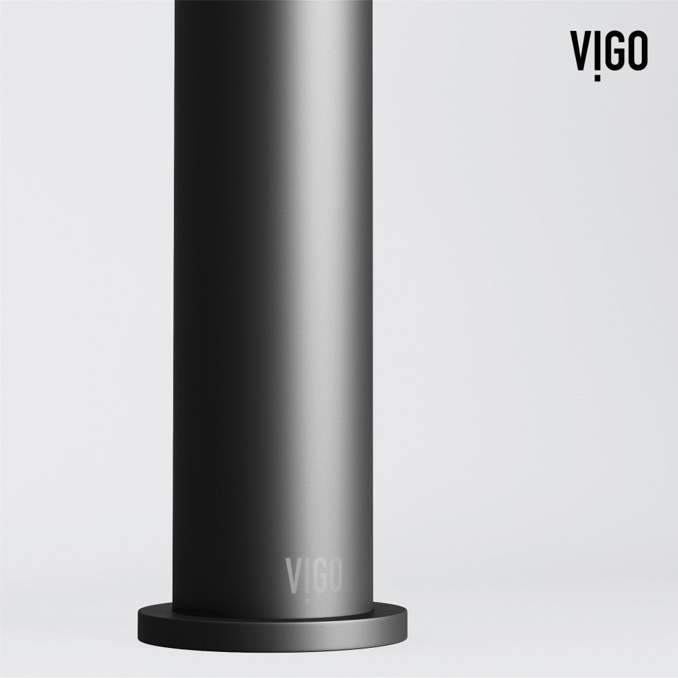 VIGO Ashford 11" H Single Handle Single Hole Bathroom Vessel Faucet, Matte Black